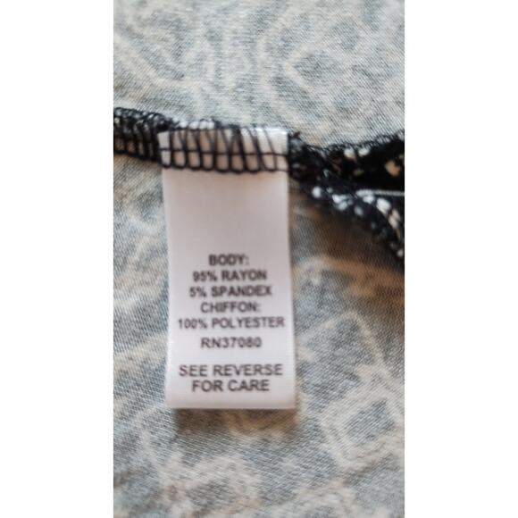 Cato Black/Tan Plus size 22/24 Stretch Tunic Blouse with Neckline Hem Detail - Picture 8 of 13